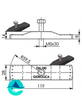 DN100 крепеж Gidrolica для лотка водоотводного пластикового