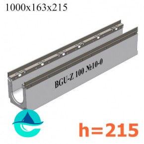 BGU-Z DN100 H215, № 10-0 лоток бетонный водоотводный 