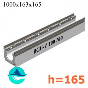 BGU-Z DN100 H165, № 0 лоток водоотводный бетонный 