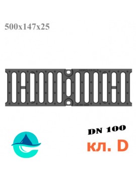 DN100 500/147/25, кл. D чугунная решетка щелевая