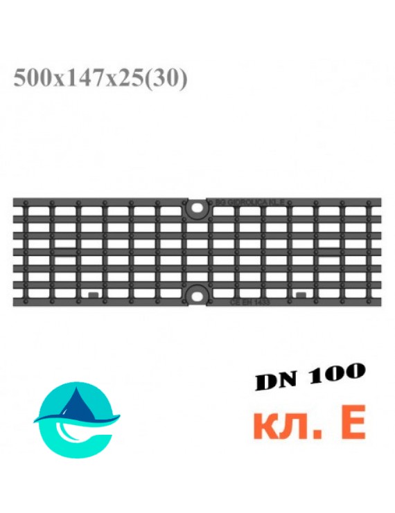 DN100 решетка чугунная ячеистая 500/147/25 кл. E
